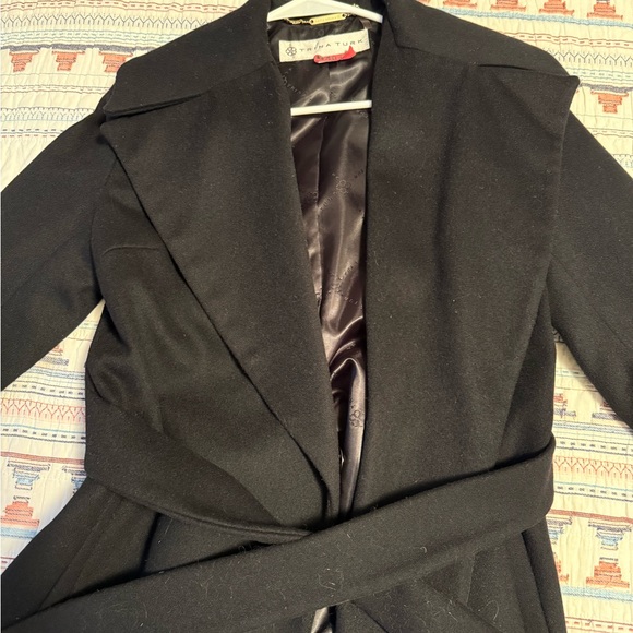 Trina Turk Classic Black Wool Coat - Picture 2 of 6